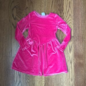 Zara hot pink velvet skater dress